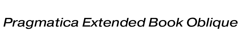 Pragmatica Extended Book Oblique font preview