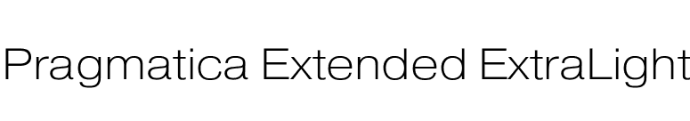 Pragmatica Extended ExtraLight font preview