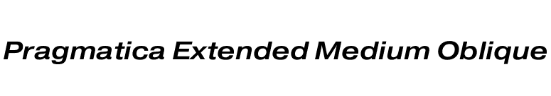 Pragmatica Extended Medium Oblique font preview