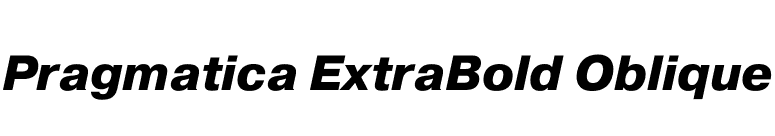 Pragmatica ExtraBold Oblique font preview
