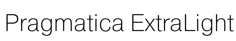 Pragmatica ExtraLight font preview