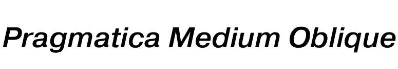 Pragmatica Medium Oblique font preview