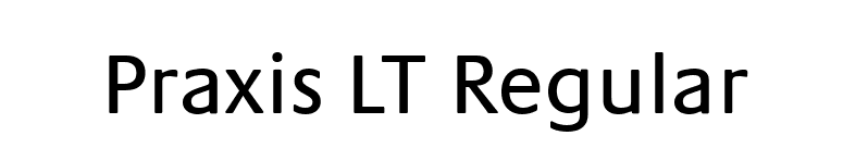 Praxis LT Regular font preview