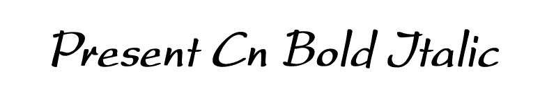Present Cn Bold Italic font preview