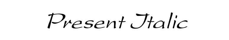 Present Italic font preview