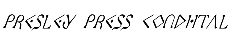 Presley Press CondItal font preview