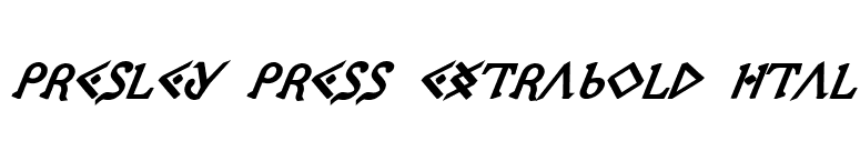 Presley Press ExtraBold Ital font preview