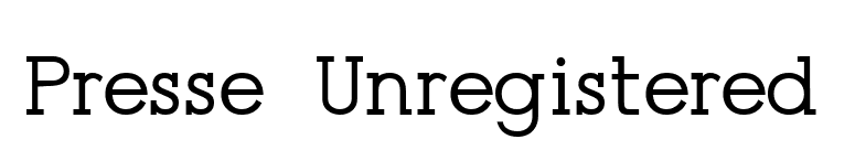 Presse (Unregistered) font preview