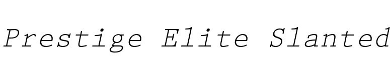 Prestige Elite Slanted font preview