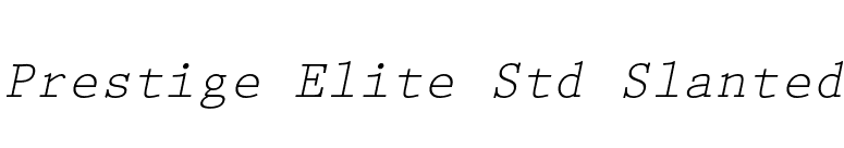 Prestige Elite Std Slanted font preview