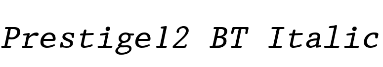 Prestige12 BT Italic font preview