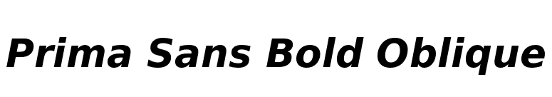 Prima Sans Bold Oblique font preview
