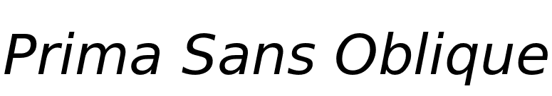 Prima Sans Oblique font preview
