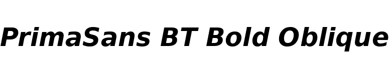 PrimaSans BT Bold Oblique font preview
