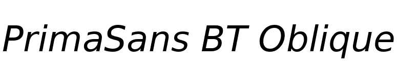 PrimaSans BT Oblique font preview