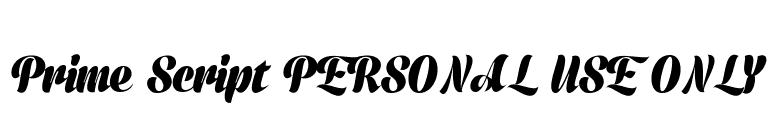 Prime Script PERSONAL USE ONLY font preview