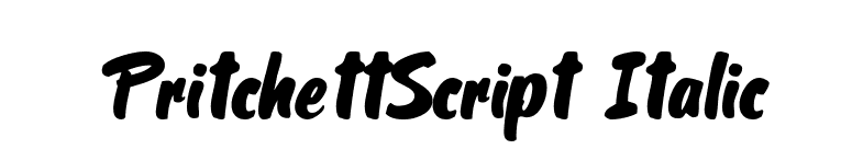 PritchettScript Italic font preview