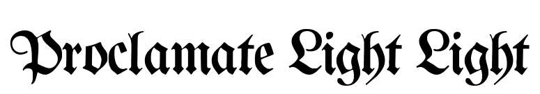 Proclamate Light Light font preview