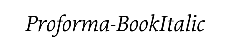 Proforma-BookItalic font preview