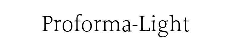 Proforma-Light font preview