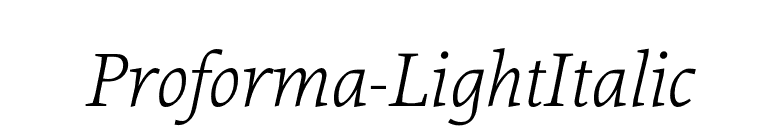 Proforma-LightItalic font preview