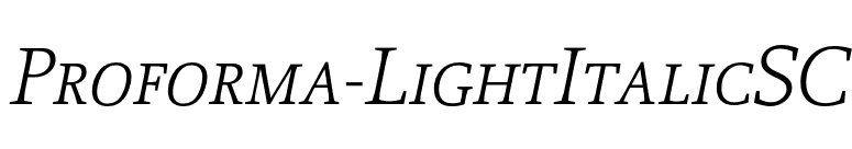 Proforma-LightItalicSC font preview