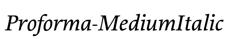 Proforma-MediumItalic font preview
