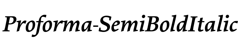 Proforma-SemiBoldItalic font preview