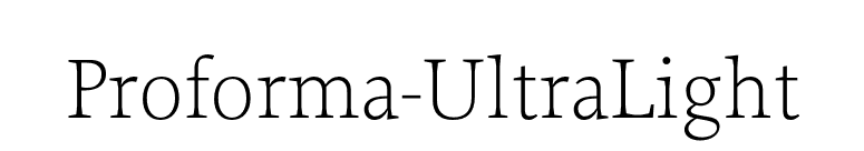 Proforma-UltraLight font preview