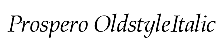 Prospero OldstyleItalic font preview