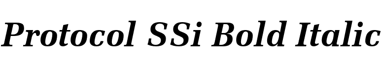 Protocol SSi Bold Italic font preview