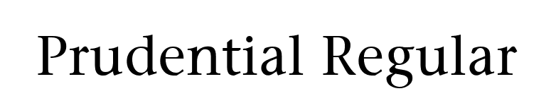 Prudential Regular font preview