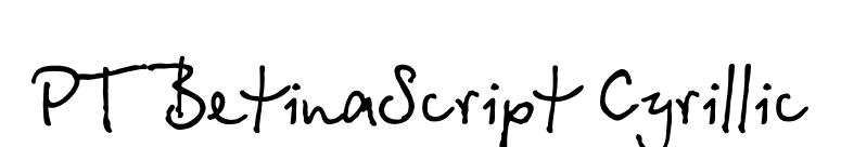 PT BetinaScript Cyrillic font preview