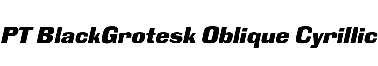 PT BlackGrotesk Oblique Cyrillic font preview