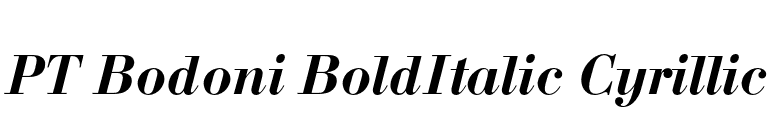 PT Bodoni BoldItalic Cyrillic font preview