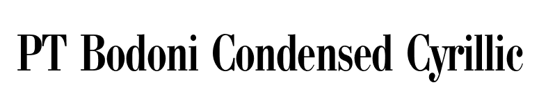 PT Bodoni Condensed Cyrillic font preview