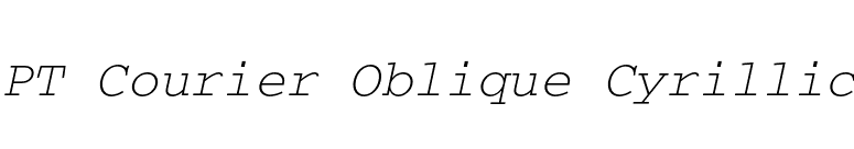 PT Courier Oblique Cyrillic font preview