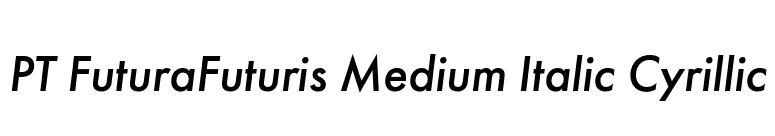 PT FuturaFuturis Medium Italic Cyrillic font preview