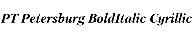 PT Petersburg BoldItalic Cyrillic font preview