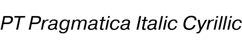 PT Pragmatica Italic Cyrillic font preview