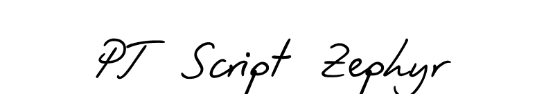 PT Script Zephyr font preview