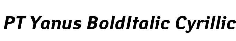 PT Yanus BoldItalic Cyrillic font preview
