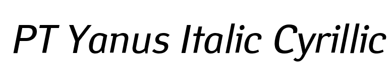 PT Yanus Italic Cyrillic font preview