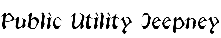 Public Utility Jeepney font preview