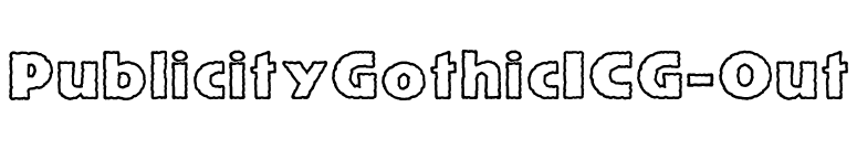 PublicityGothicICG-Out font preview