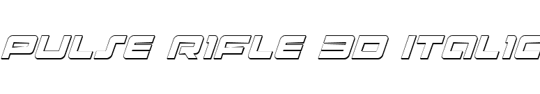 Pulse Rifle 3D Italic font preview