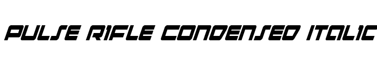 Pulse Rifle Condensed Italic font preview