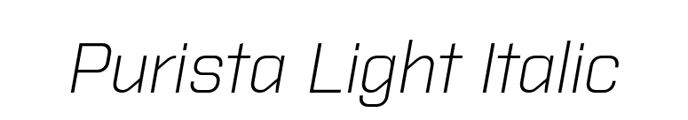 Purista Light Italic font preview