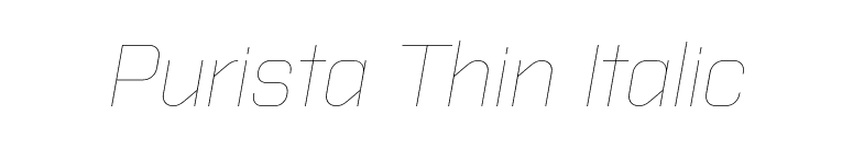 Purista Thin Italic font preview
