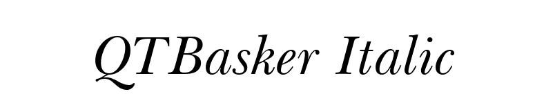 QTBasker Italic font preview
